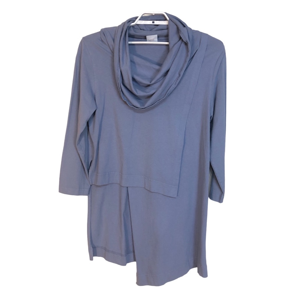 Pacificotton Pacific Cotton Bryn Walker Boxy Tunic Top Lagenlook Blue Small